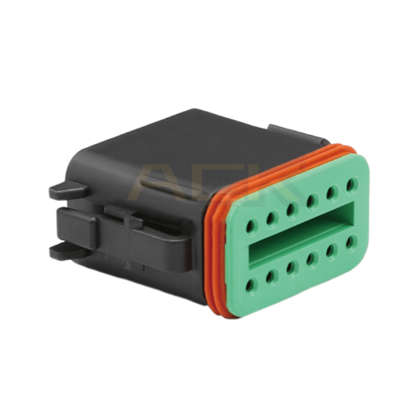 deutsch dt series 12 way black female receptacle connector dt06 12sa e004 with w12s
