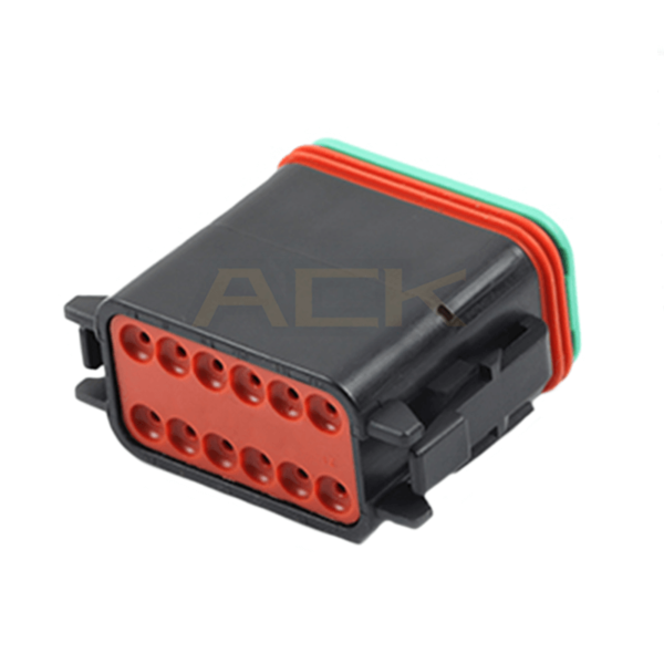 deutsch dt series 12 way black female receptacle connector dt06 12sa e004 with w12s