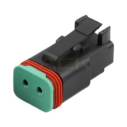deutsch dt series 2 way black female receptacle connector dt06 2s e004 with w2s